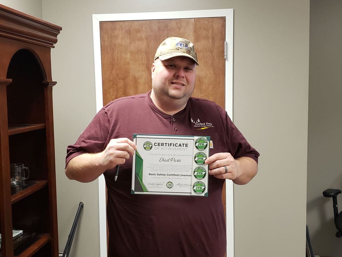 2019 Basic SCL Recipient Chad Paris from Forked Deer Electric Cooperative