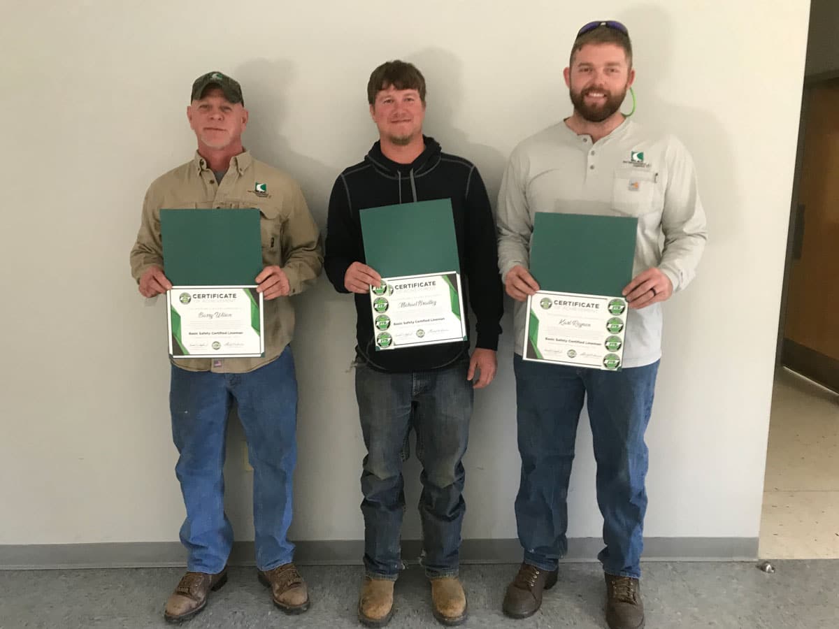 2019 Basic SCL Recipients Barry Wilson, Michael Bradley, and Karl Reynen from Meriwether Lewis Electric Cooperative